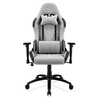 Chaise de jeu d'ordinateur en tissu de bureau en métal réglable à bas prix avec logo personnalisé en gros Chaise de joueur avec base en acier