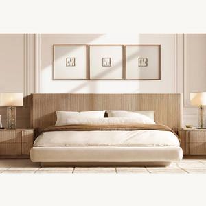 Кровать RH MULHOLLAND, размер <span class=keywords><strong>King</strong></span> <span class=keywords><strong>Size</strong></span>, каркас из натурального дуба, фанерные панели, тканевое основание, современная роскошная мебель для спальни - Product Image 2