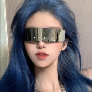 7013 Party Womens Designer bar Dance Technology One Piece Lens Luxury Rimless Fashion Trendy New Punk Futuristic <b>Sunglasses</b> - Product Image 4