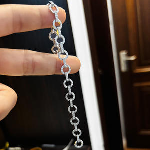 Bracciale in Argento 925 con Moissanite, Quadrifoglio Portafortuna, Certificato VVS1, Placcato in Rodio, Gioiello alla Moda 12/15 - Product Image 5