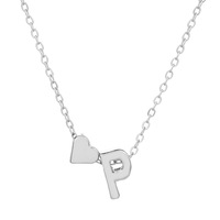 Dainty initiale coeur or collier pour femmes à la mode initiale charme chaîne collier Simple mode fête filles cadeau
