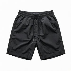 NEW Custom <b>Black</b> Woven Cotton Casual Men Shorts Elastic Waist Printed Athletic Short <b>Pants</b> - Product Image 1