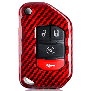Étui de protection pour clé de voiture en fibre de carbone T-Carbon, pièce <span class=keywords><strong>auto</strong></span> pour Jeep Rubicon <span class=keywords><strong>Grand</strong></span> Cherokee, coque de protection pour télécommande, accessoires intérieurs - Product Image 6