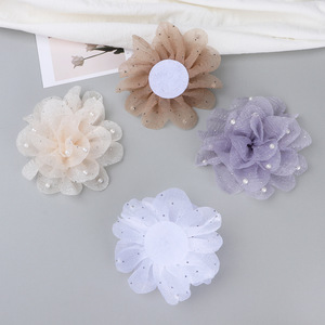 Elegant Pearl Mesh Flower Brooches For <b>Wedding</b> Hair <b>Accessories</b> Women's Clothing Shoes Bags Decorative Floral Ornament - Product Image 3