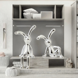 1 pz Coniglio dalle orecchie lunghe 3D, ornamento fai da te in resina con motivo animale, decorazione per console centrale, stile Art Déco, placcatura a caldo per <span class=keywords><strong>arredamento</strong></span> <span class=keywords><strong>casa</strong></span> - Product Image 3