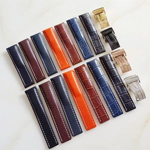 Bracelet de montre en cuir de veau souple 20mm 22mm 24mm compatible avec les montres Breitling, bracelet <span class=keywords><strong>Premier</strong></span> avec fermoir déployant - Product Image 2