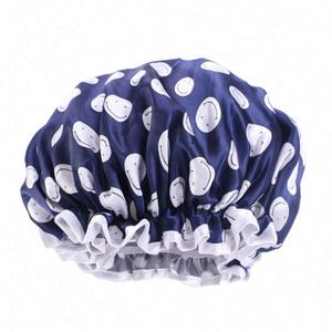 Gorro de Ducha Impermeable de Poliéster Sedoso 100% de Doble Capa para Baño, Lavandería, Gorro para Mujer, Todas las Estaciones, Venta al por Mayor - Product Image 5