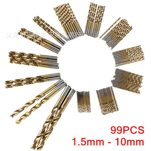 Juego de Brocas Helicoidales de 99 Piezas, 1.5mm-10mm, Acabado Dorado, para Perforación de Metal - Product Image 4