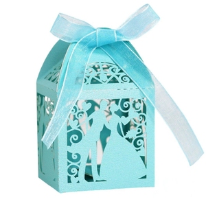 Caja de Regalo de Boda con Diseño de Encaje Creativo, Juego de 50 Cajas para Dulces y Chocolates con Ventana en Forma de Corazón para Decoración de Compromiso y Despedida de Soltera - Product Image 5