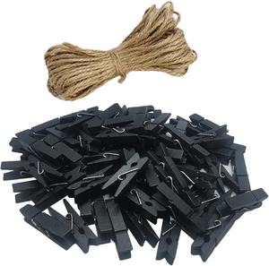 Pinces à linge en bois écologiques, mini, pour voyage, salon, armoire - Mariage, artisanat, ornements, lot de 50, rouge - Product Image 1