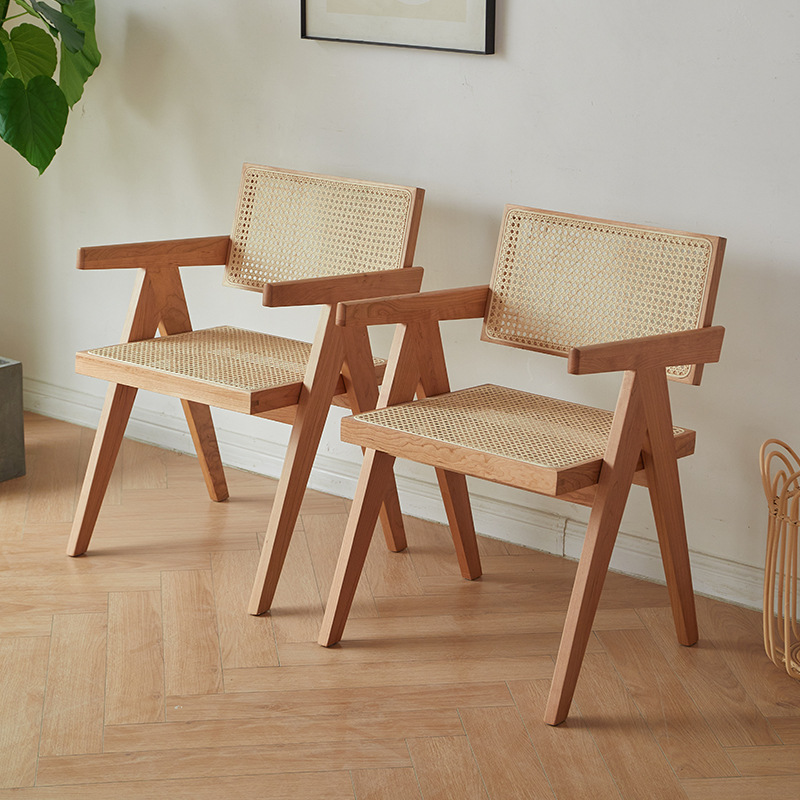 Chaise Chandigarh en bois de cerisier