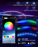 Lampe d'ambiance LED à commande à distance par application, bande lumineuse pour voiture, lumière décorative intérieure LED pour voiture