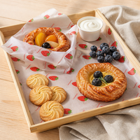 Feuilles de papier alimentaire à motifs sur mesure pour la pâtisserie, les boîtes à hamburgers, les paniers à sandwichs et le service de café