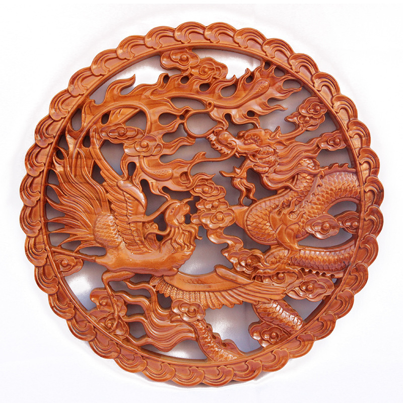 Pendentif de bon augure Dragon et Phénix de 30 cm (en boîte)