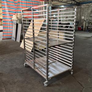 Panadería Acero inoxidable 15 capas 15 sartenes Cocina Pan Bandeja para hornear <span class=keywords><strong>Rack</strong></span> Trolley Panadería Refrigeración Pan Coche - Product Image 1