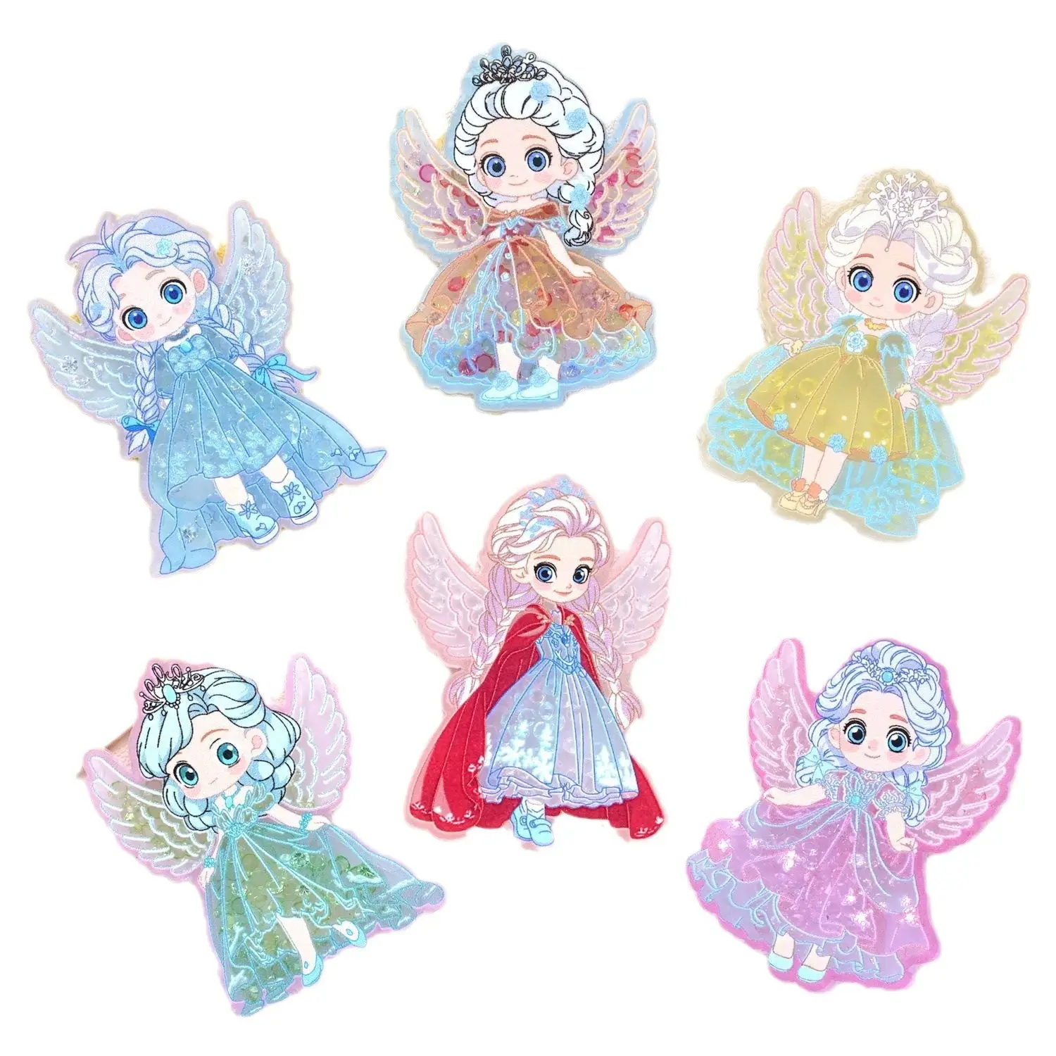 Sıcak satış melek prenses akrilik sallamak levha charms karikatür el sanatları için buzdolabı mıknatıs çanta asılı kolye DIY parti dekor