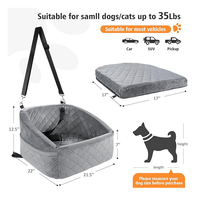 Siège d'appoint amovible et lavable pour chien avec poches de rangement et ceinture de sécurité pour chien, lit de siège d'auto pour animaux de compagnie pour voyager