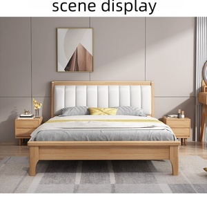 Cajones de <span class=keywords><strong>cama</strong></span> King <span class=keywords><strong>doble</strong></span> de madera maciza modernos, almacenamiento ligero, muebles de dormitorio de tamaño completo de lujo, <span class=keywords><strong>precio</strong></span> directo de fábrica al por mayor - Product Image 4