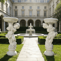 Sculpture de fleurs d'extérieur en marbre pour jardin, jardinières décoratives pour la décoration extérieure