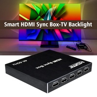 Boîte de synchronisation HDMI 4x1 USB 2.0 adaptateur de lumière LED 4K 60Hz 3D 1080P boîte de synchronisation HDMI 4x1 commutateur HDMI commutateur noir