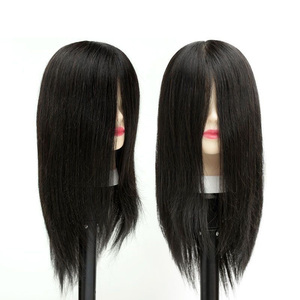 Tête de mannequin pour coiffeuse avec cheveux brésiliens raides, cheveux humains naturels pour la pratique de la coupe de cheveux - Product Image 1
