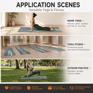 Tapete de Yoga de Caucho Natural Antideslizante, Profesional, con Textura de Coco Escarchado, Absorción de Impactos, Silencioso y Ecológico - Product Image 4