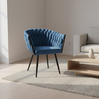 Chaise de salle à manger en tissu velours avec accoudoirs pour salle à manger et salon de manucure Sillas De Comedor Sedie Da Pranzo Meubles de salon