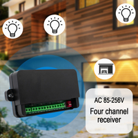 Interrupteur sans fil industriel SMG-2076 4 canaux 433 MHz - Récepteur émetteur de commande à distance par relais AC 85-250V 10A