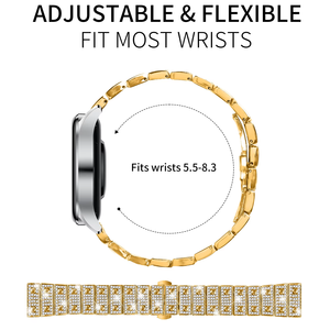 Bandas de Metal de 22MM para <span class=keywords><strong>Huawei</strong></span> <span class=keywords><strong>Watch</strong></span> GT3 Honor Magic <span class=keywords><strong>Watch</strong></span> 2 <span class=keywords><strong>GS</strong></span> <span class=keywords><strong>3</strong></span> Pro ES Mujeres Dressy Diamond Bling Pulsera Lady Wristband Strap - Product Image 3