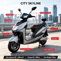 Scooter électrique de remplacement OEM 125CC équivalent à un scooter à essence, moto électrique haute vitesse 72V, cyclomoteur électrique pour adultes