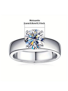 Bagues de Mariage et de Fiançailles en Argent Sterling Style <span class=keywords><strong>Luxe</strong></span> pour Hommes et Femmes avec Diamant et Moissanite, Bijoux de Mariage - Product Image 6