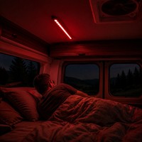 Lampu LED Camping 12V, Strip Lampu Magnetik Kaku, Warna Amber Merah Putih Hangat, Lampu Bawah Kabinet dengan Saklar untuk RV CampeVan