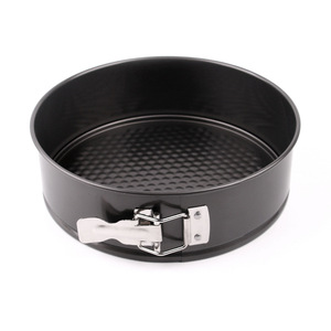 Round Carbon Steel Cake Mold Set 3 Pcs With Clasp <b>Locking</b> Mechanism For Chiffon Cakes Teflon Coated - Product Image 4