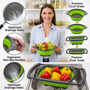 Set di Scolapasta Pieghevoli con Manici per Verdure, Frutta e <span class=keywords><strong>Pasta</strong></span> - Product Image 3