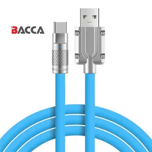 New 120W Super Fast Charging Cable Metal Zinc Alloy Liquid Silicone Micro USB Type-C Charger Data Cable For Android For other