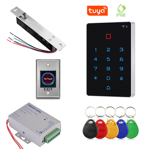 IP68 Wasserdichtes Standalone-Tür zugangs kontroll <span class=keywords><strong>system</strong></span> WIFI Tuya Digitaler RFID-Kartenleser mit Ausgangs knopf Elektronisches Riegels chloss - Product Image 1