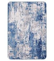 Motif abstrait moderne à imprimé doux antidérapant 5 'x 7' lavable en machine tapis bleu gris marine gris pour la maison salon