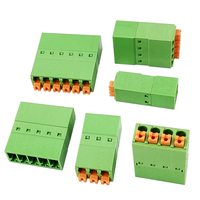 Vente directe usine et prix bas – Bornier de raccordement mâle à ressort encastrable à profil bas en PA66 vert de 3,81 mm pour installation en ligne
