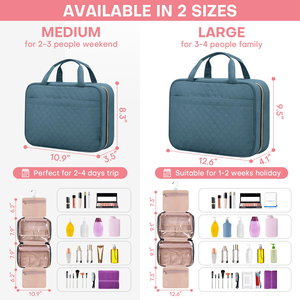 Water Resistant 3 in 1 Cosmetic Packing Organizer Portable Makeup Bag with Hanging <b>Hook</b> - Product Image 2