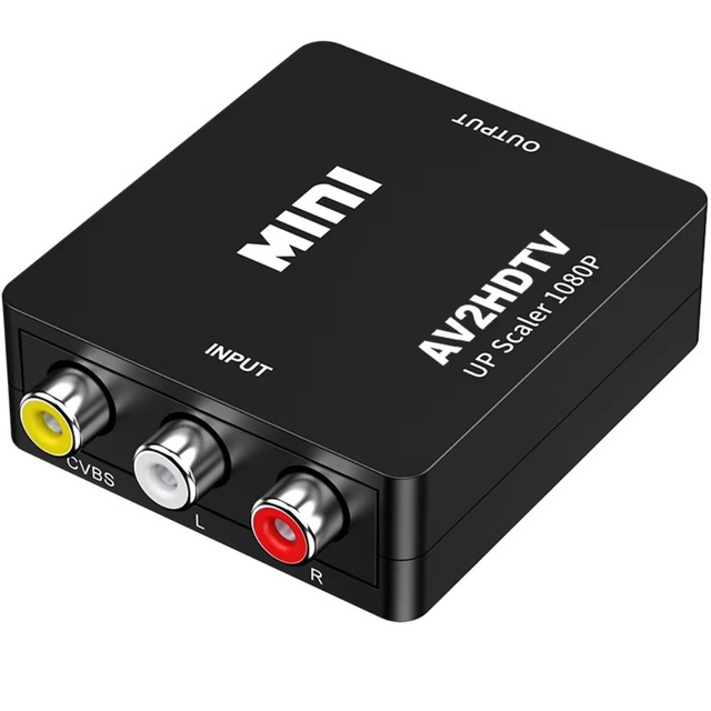 1080P Mini Plastic AV to HDTV RCA Converter AV2HDTV Adapter for Xbox TV for Projector Supports PAL/ NTSC