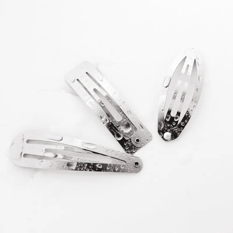5cm 2inch 301Stainless Steal Plain Hair Clips Oval Metal Snap Hairpins Rectangle Hair Barrettes for DIY Hair Accessories