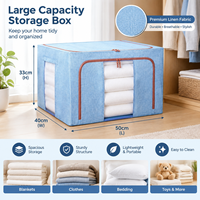 Boîte de rangement pliable en tissu avec fenêtre transparente 50x40x33cm, organiseur de vêtements pour chambre, armoire, placard, dortoir, buanderie