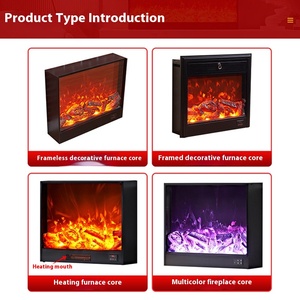 Cheminée <span class=keywords><strong>électrique</strong></span> en acier de qualité hôtelière Simulation LCD Feu Tenture murale Brûleur artificiel à LED Flamme intérieure <span class=keywords><strong>Décoration</strong></span> <span class=keywords><strong>électrique</strong></span> - Product Image 3