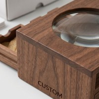 Boîte d'observation en bois OEM personnalisée avec loupe, double tiroir, pour l'observation des spécimens naturels, jouet d'exploration pour la botanique et l'entomologie avec cartes flash