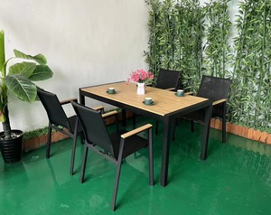 <span class=keywords><strong>Mesa</strong></span> moderna para patio al aire libre, combinación de sillas, <span class=keywords><strong>terraza</strong></span> de ocio, <span class=keywords><strong>plegable</strong></span>, al aire libre, balcón, jardín, <span class=keywords><strong>mesa</strong></span> de madera de plástico - Product Image 1
