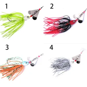 Hameçon en plomb en forme de goutte en stock 10cm13g Metal OPP Bag 3D Eyes 13g Artificial Skirt Lure Spinner Baits for River Fishing 4 Colors