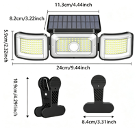 Focos Solares Integrados de Jardín con Múltiples Cabezales LED Estilo Clip 218/270/348