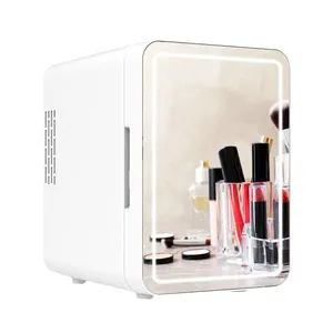 New Arrival 4L Mini Fridge Refrigerator Glass Beauty Fridge Cosmetics Portable Mini Fridge With Mirror