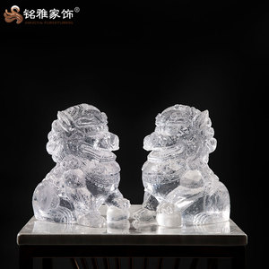 Fábrica China Fengshui decoración de oficina en casa Kylin estatua transparente escultura de resina productos artesanales - Product Image 5