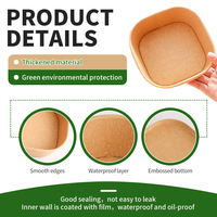 Assiette en papier jetable à revêtement lisse pour salade de papier alimentaire avec couvercle pour déjeuner rapide